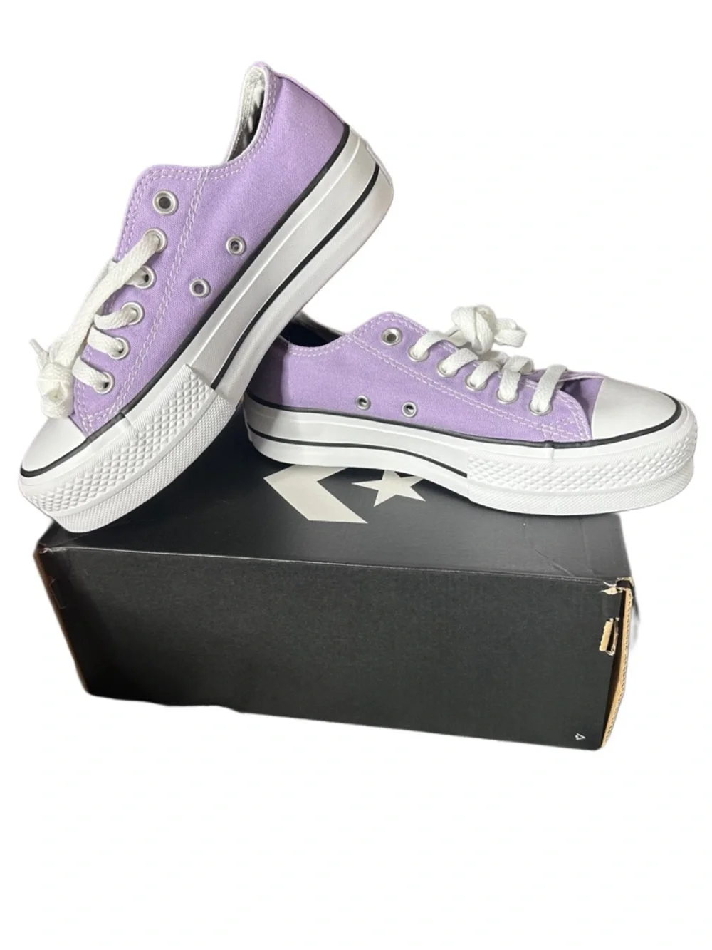 Converse Lavender Platform Low Top Sneakers - Picture 4 of 7